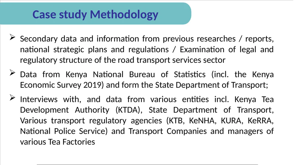 Examining Road Transport Services in Kenya: A Case - slide 6 of 20