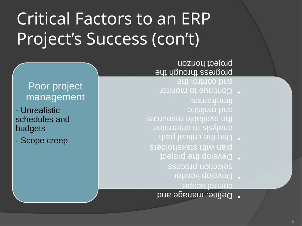 Managing an ERP Project MIS 261 Team 2 Devin - slide 8 of 17