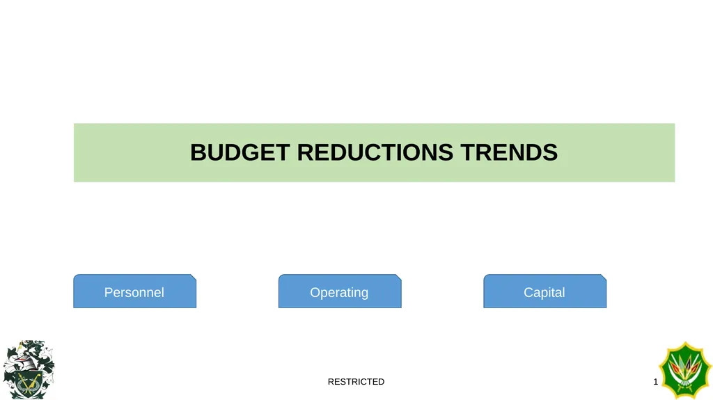 BUDGET REDUCTIONS TRENDS RESTRICTED 1 Personnel - slide 1 of 14