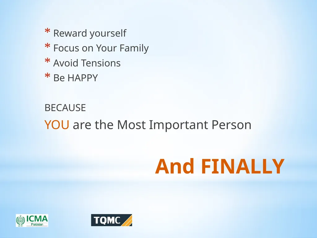 Ghulam Mustafa Qazi, FCMA Vice President ICMA - slide 49 of 50