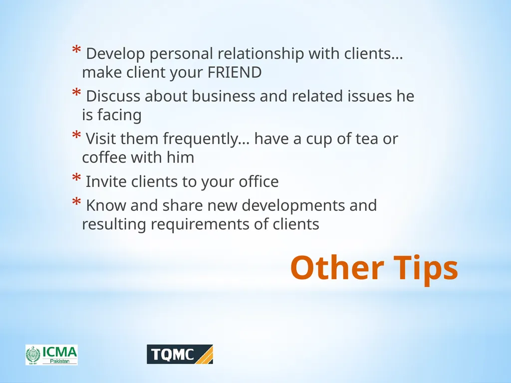 Ghulam Mustafa Qazi, FCMA Vice President ICMA - slide 47 of 50
