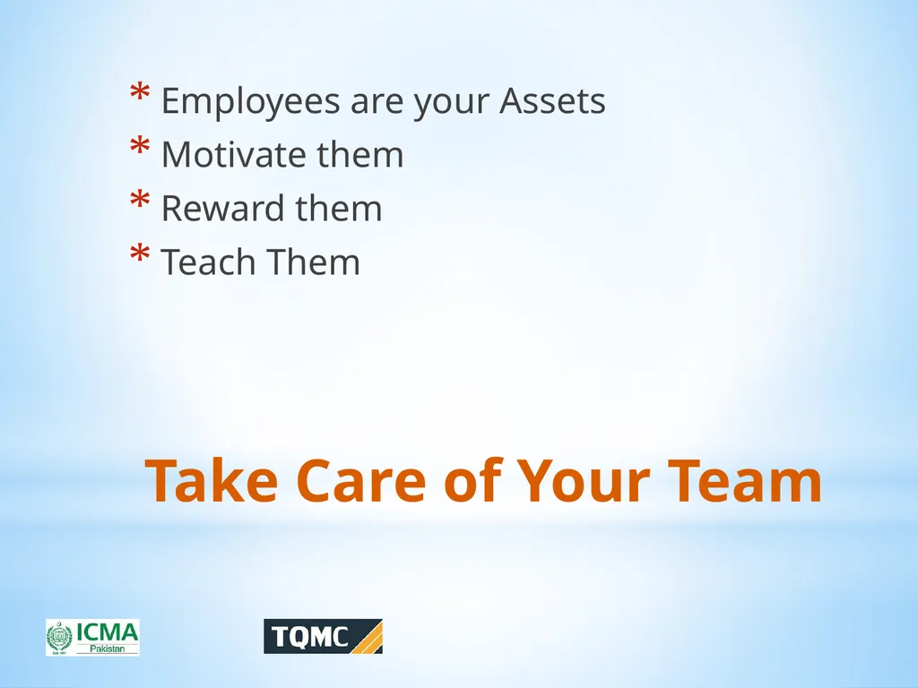 Ghulam Mustafa Qazi, FCMA Vice President ICMA - slide 46 of 50