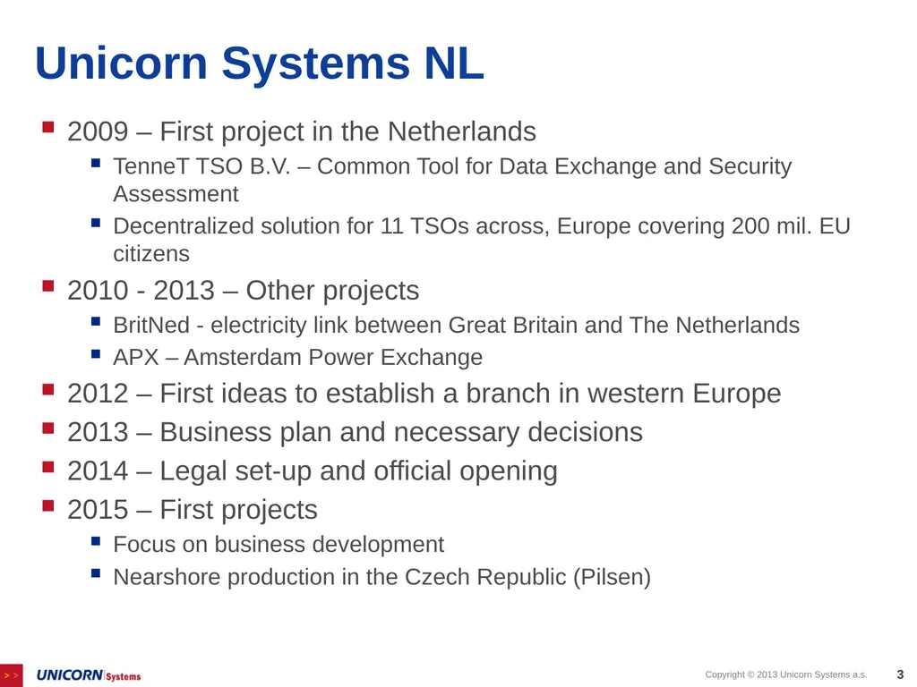 Unicorn Systems NL Miroslav Hašek, Managing - slide 3 of 5