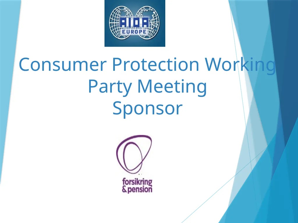 Consumer Protection Working Party Meeting Sponsor - slide 1 of 13