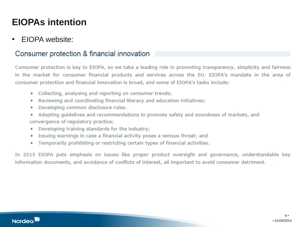 Consumer Protection Working Party Meeting Sponsor - slide 6 of 13