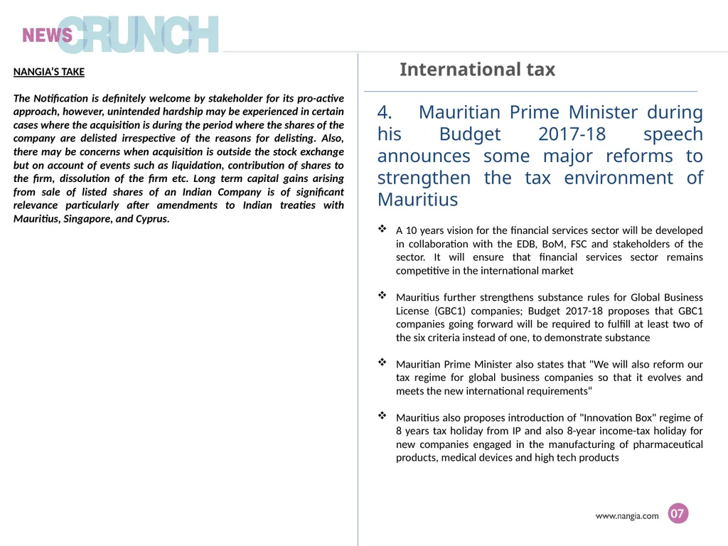 WHAT'S INSIDE... Direct Tax International Tax - slide 7 of 12