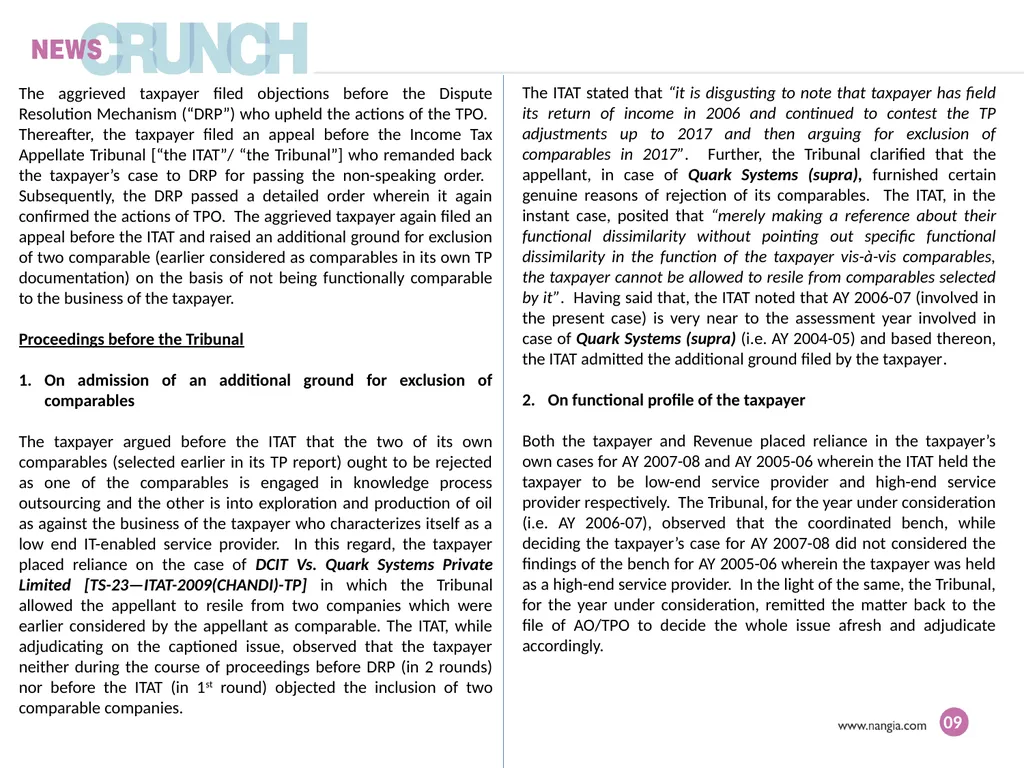 WHAT'S INSIDE... Direct Tax International Tax - slide 9 of 12