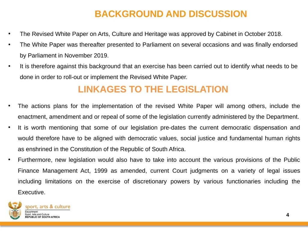 Progress on the Implementation of the revised - slide 4 of 36
