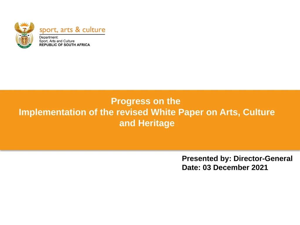 Progress on the Implementation of the revised - slide 1 of 36