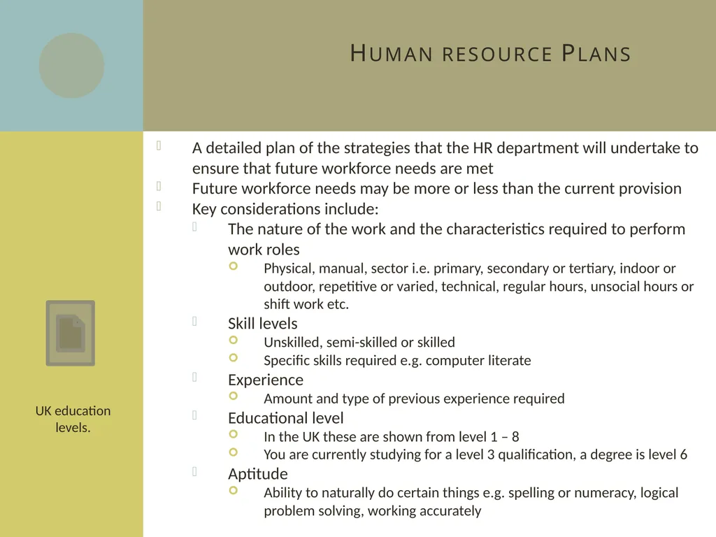 Learning aim C: Managing human resources C2 Human - slide 4 of 25