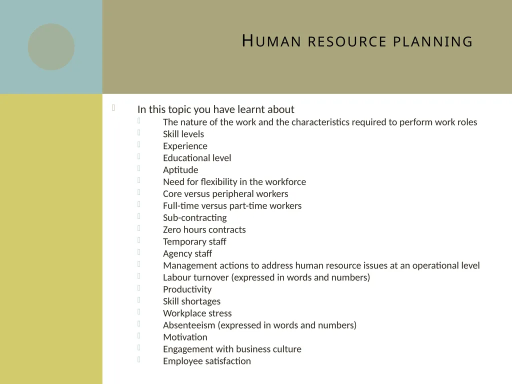 Learning aim C: Managing human resources C2 Human - slide 25 of 25