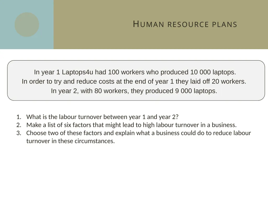 Learning aim C: Managing human resources C2 Human - slide 16 of 25