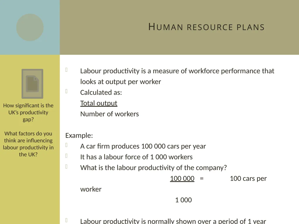 Learning aim C: Managing human resources C2 Human - slide 17 of 25