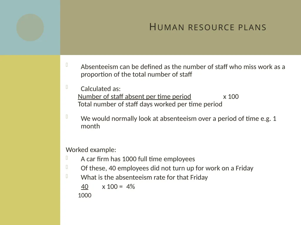 Learning aim C: Managing human resources C2 Human - slide 20 of 25