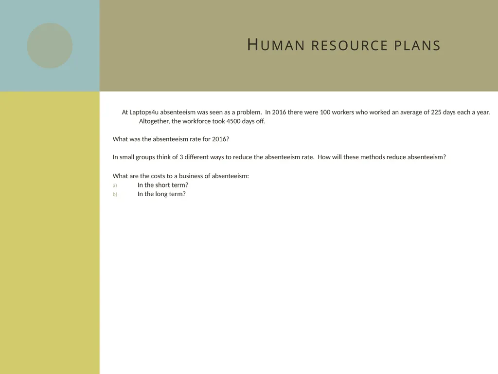 Learning aim C: Managing human resources C2 Human - slide 21 of 25