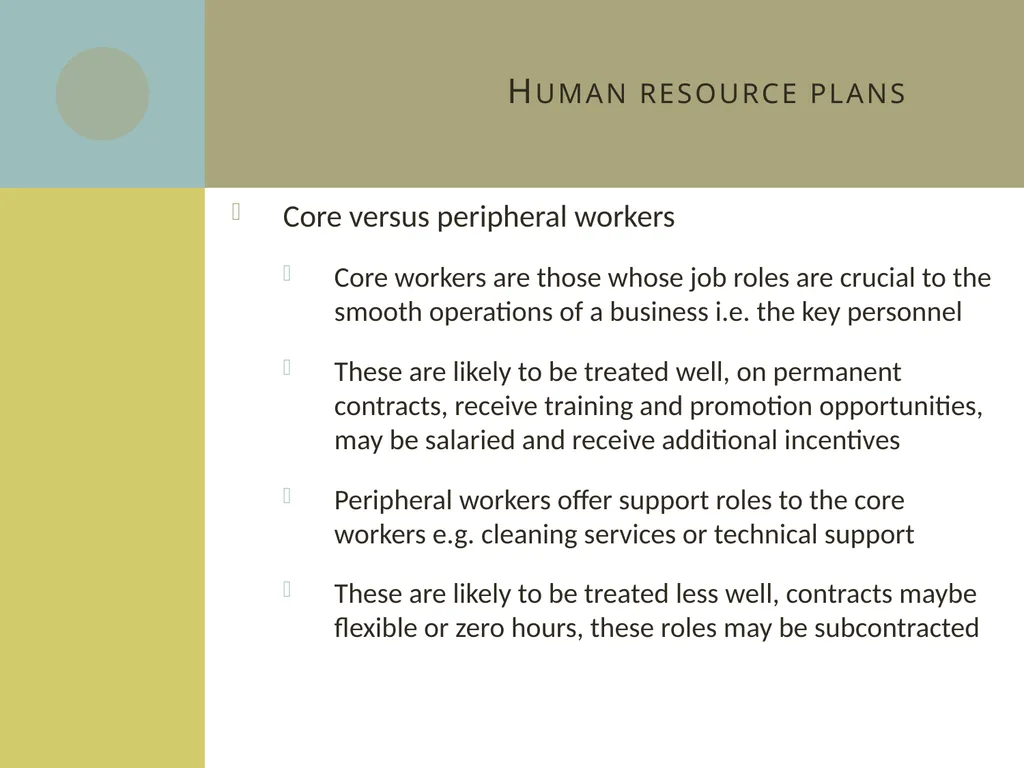 Learning aim C: Managing human resources C2 Human - slide 6 of 25