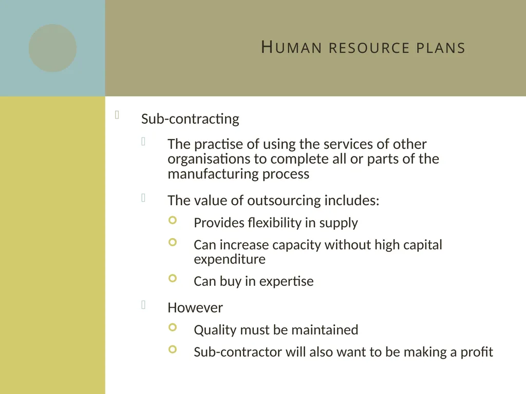 Learning aim C: Managing human resources C2 Human - slide 8 of 25