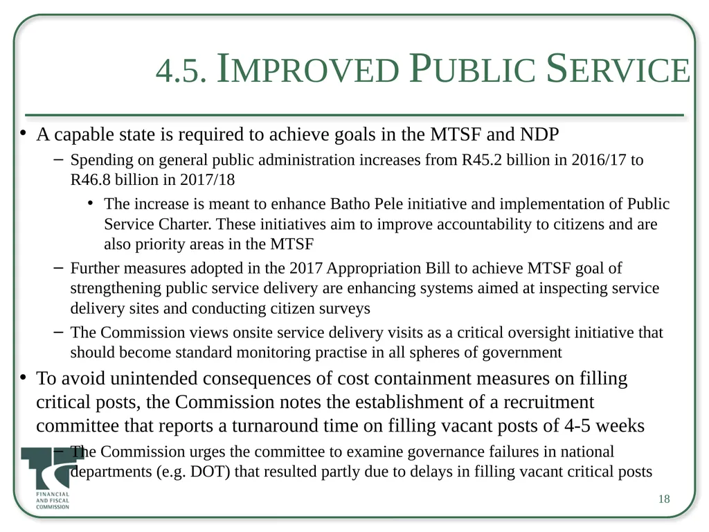 Briefing on the 2017 Appropriation Bill For an - slide 18 of 25