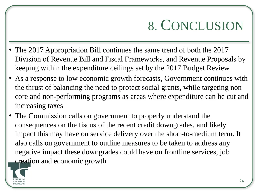 Briefing on the 2017 Appropriation Bill For an - slide 24 of 25