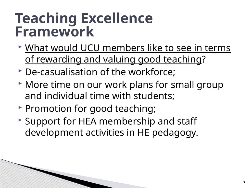 The Green Paper, TEF and Implications for - slide 9 of 10