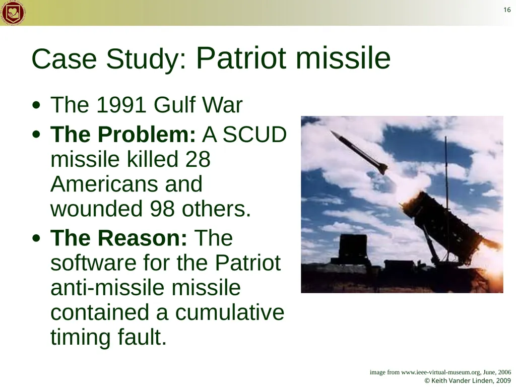 CS 262 Software Engineering Keith Vander Linden - slide 16 of 24
