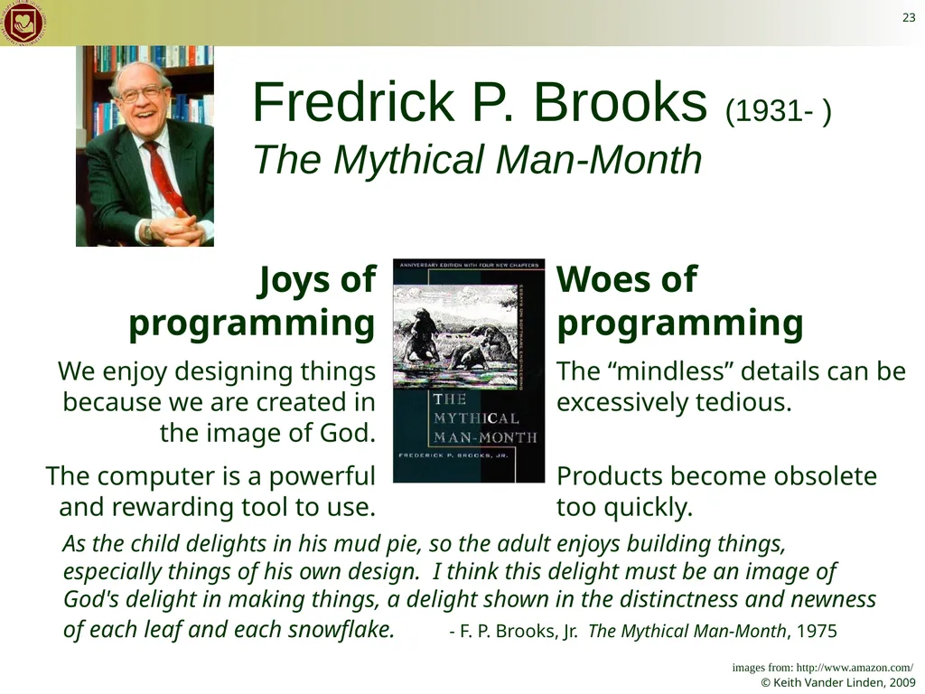 CS 262 Software Engineering Keith Vander Linden - slide 23 of 24