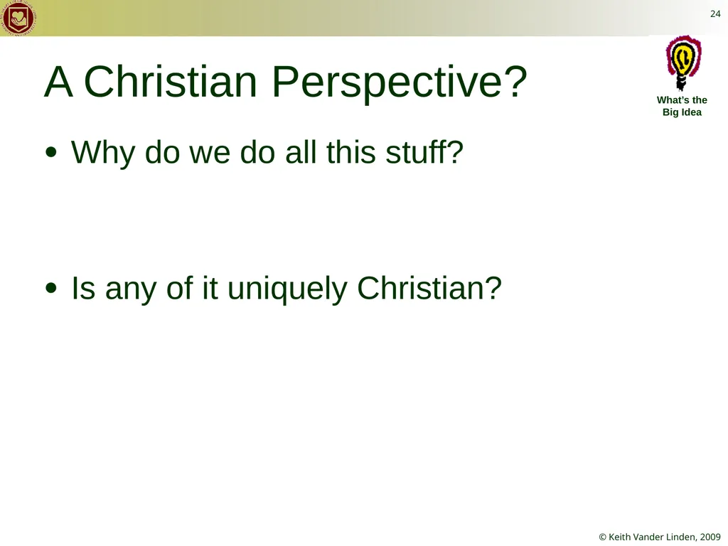 CS 262 Software Engineering Keith Vander Linden - slide 24 of 24