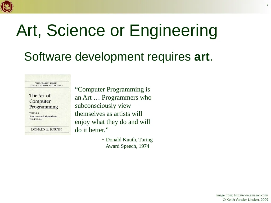 CS 262 Software Engineering Keith Vander Linden - slide 7 of 24