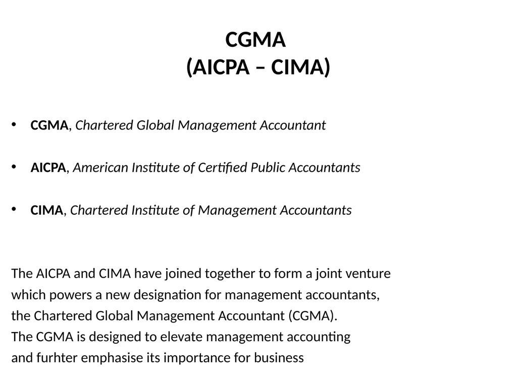 Global Management Accounting Principles overview - slide 3 of 19