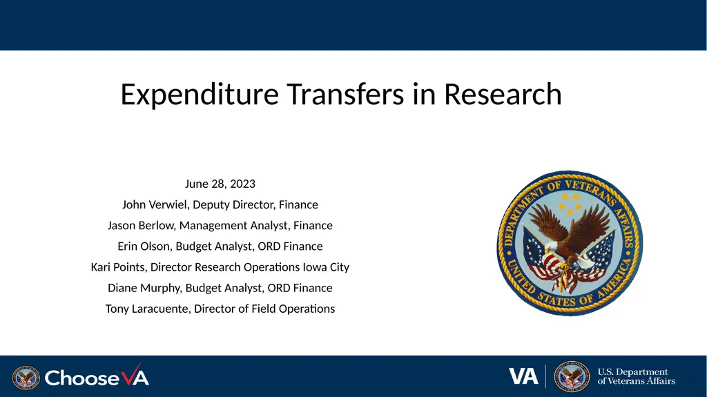 1 Expenditure Transfers in Research June 28, 2023 - slide 1 of 36