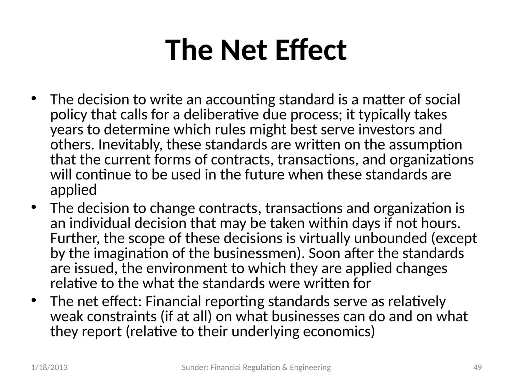 Financial Reporting and Regulation in a World of - slide 49 of 65