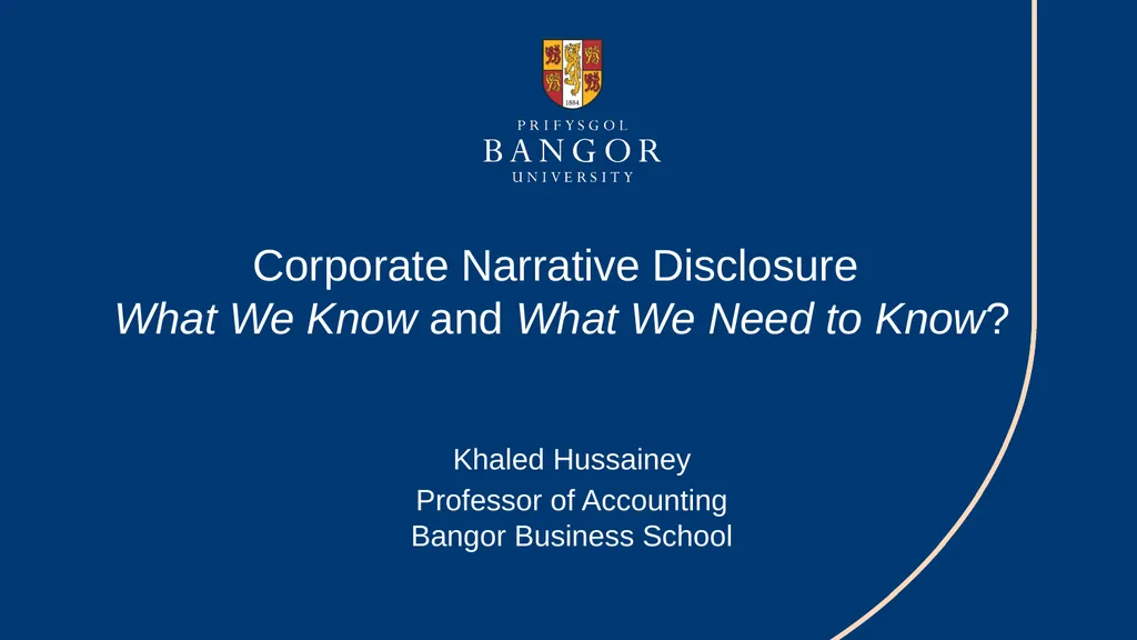 Khaled Hussainey Corporate Narrative Disclosure - slide 1 of 49