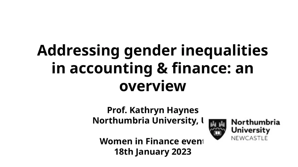 Addressing gender inequalities in accounting & - slide 1 of 19