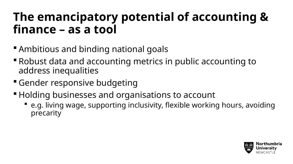 Addressing gender inequalities in accounting & - slide 16 of 19