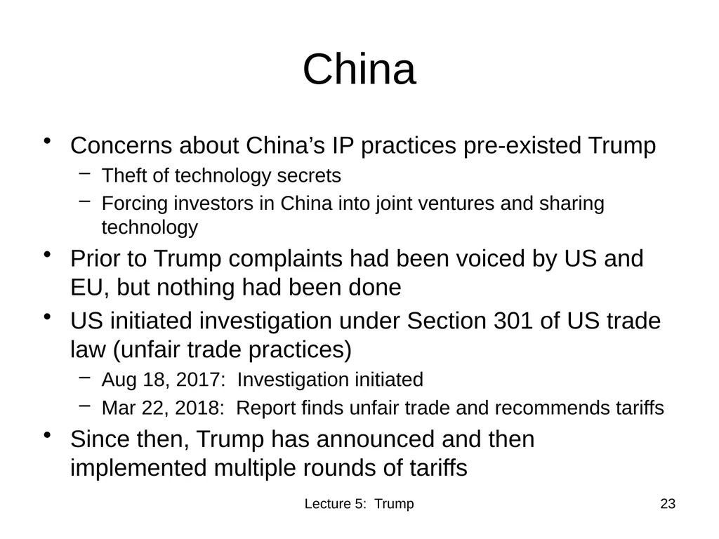 Class 5 Trade Policies under Trump PubPol 201 - slide 23 of 43