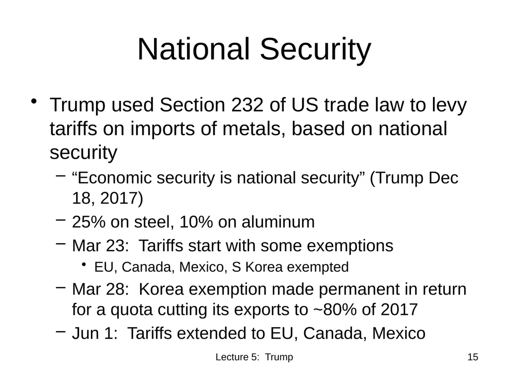 Class 5 Trade Policies under Trump PubPol 201 - slide 15 of 43