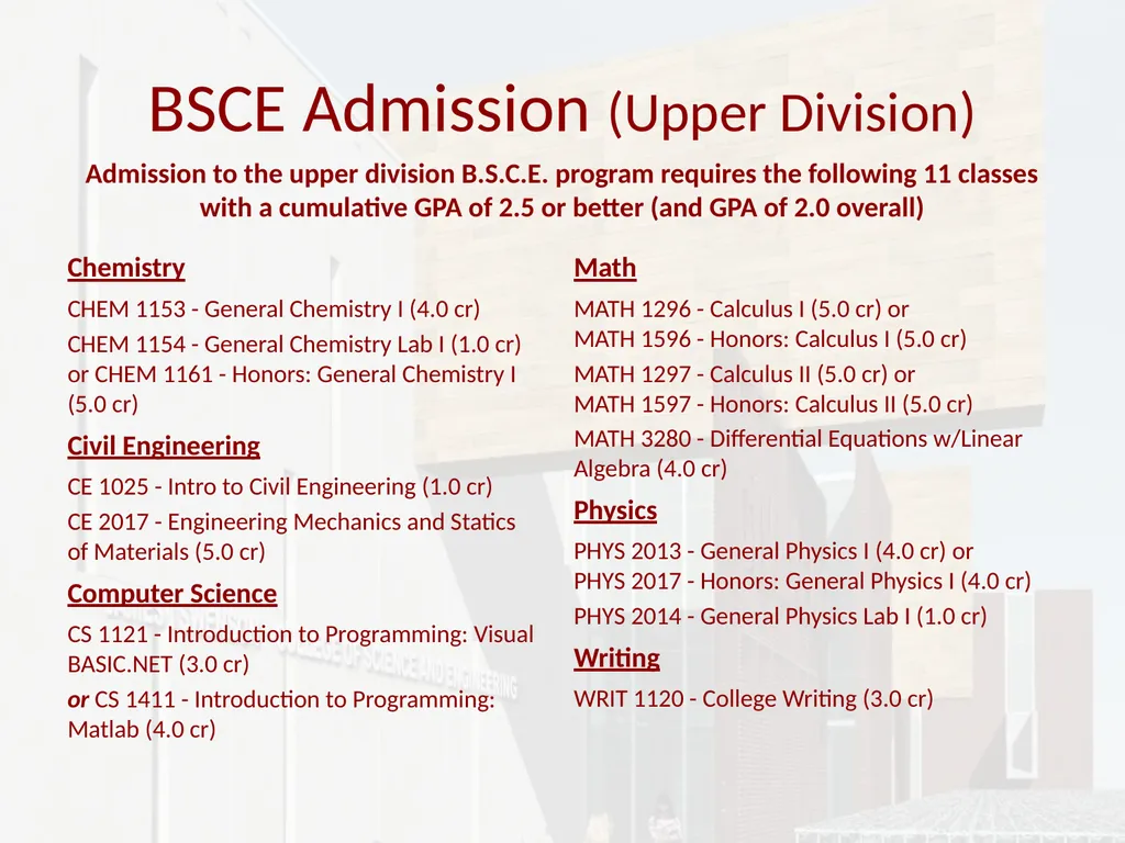 Civil Engineering UMD Pre-Advising March 2017 BSCE - slide 2 of 26