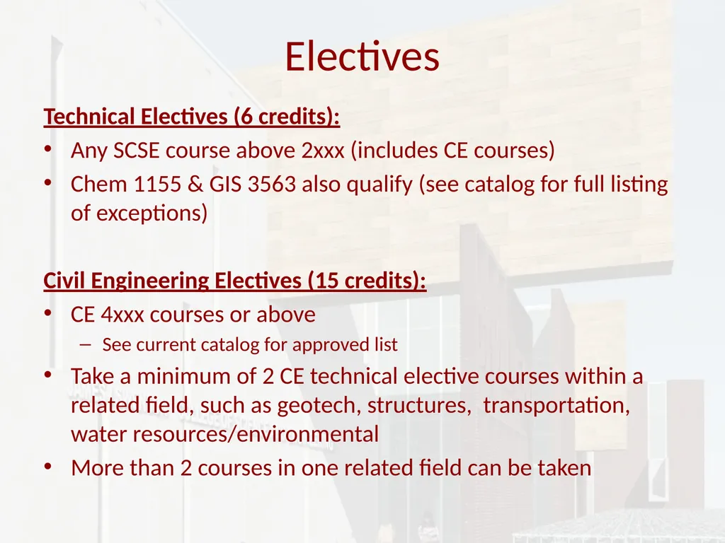 Civil Engineering UMD Pre-Advising March 2017 BSCE - slide 5 of 26
