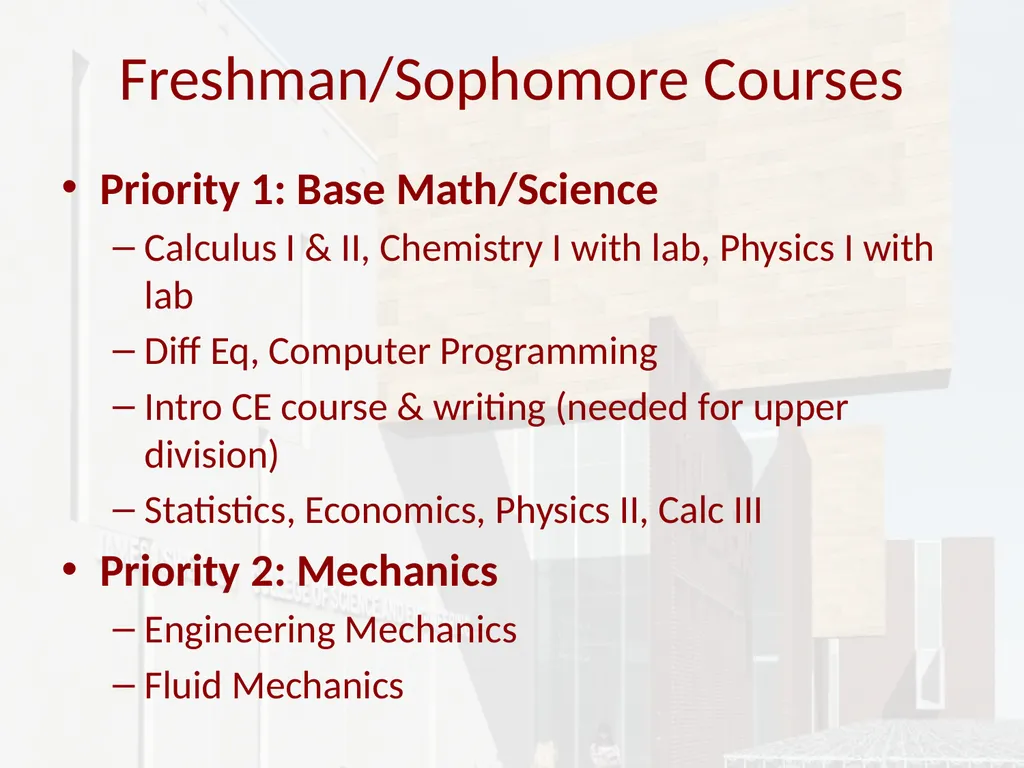 Civil Engineering UMD Pre-Advising March 2017 BSCE - slide 8 of 26