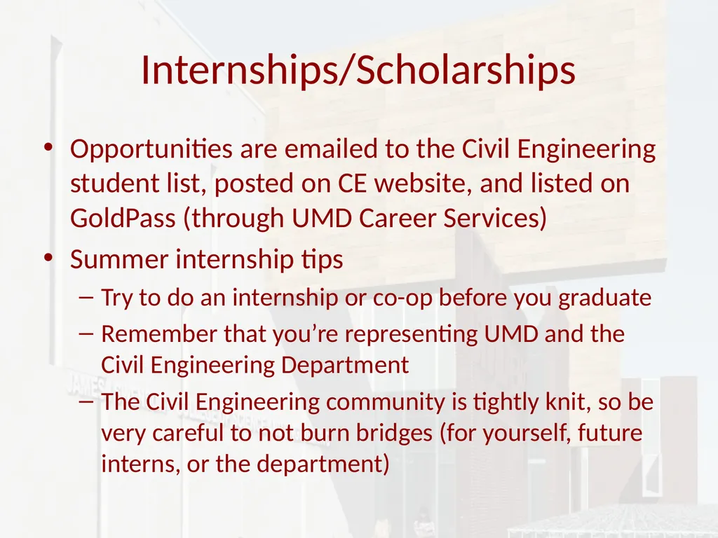 Civil Engineering UMD Pre-Advising March 2017 BSCE - slide 23 of 26