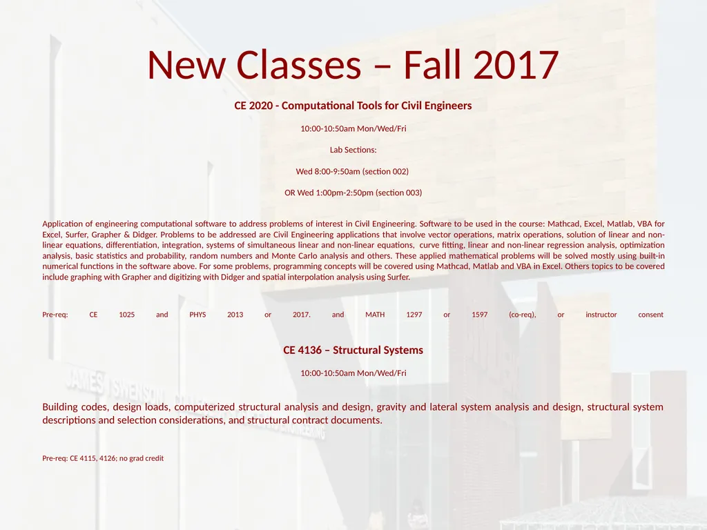 Civil Engineering UMD Pre-Advising March 2017 BSCE - slide 12 of 26