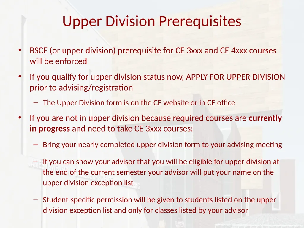 Civil Engineering UMD Pre-Advising March 2017 BSCE - slide 9 of 26