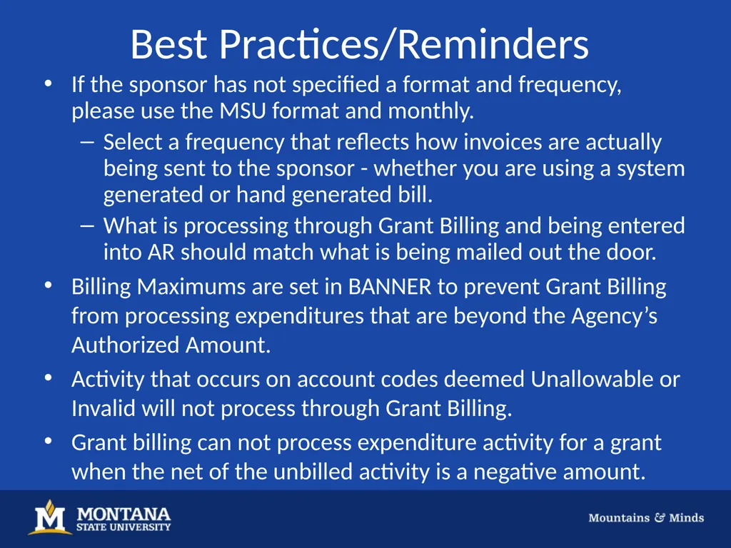 GRANT BILLING Background Grant Billing is a tool - slide 16 of 18