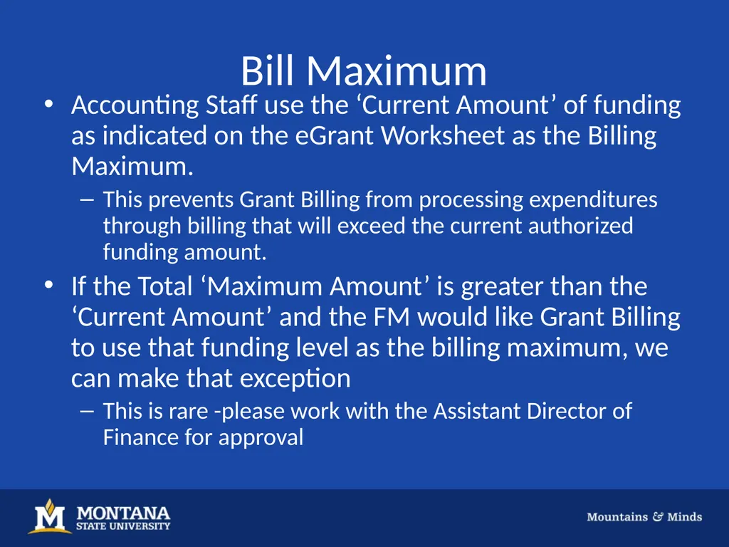 GRANT BILLING Background Grant Billing is a tool - slide 13 of 18