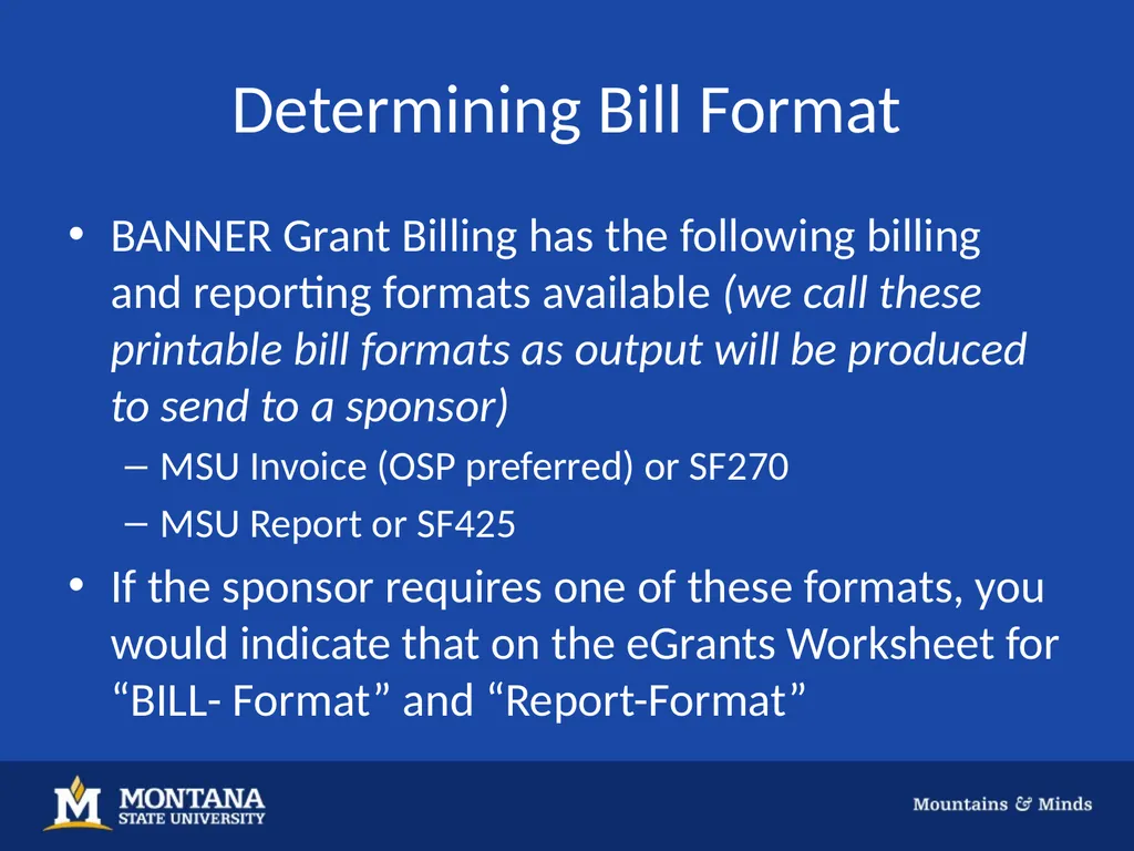 GRANT BILLING Background Grant Billing is a tool - slide 6 of 18