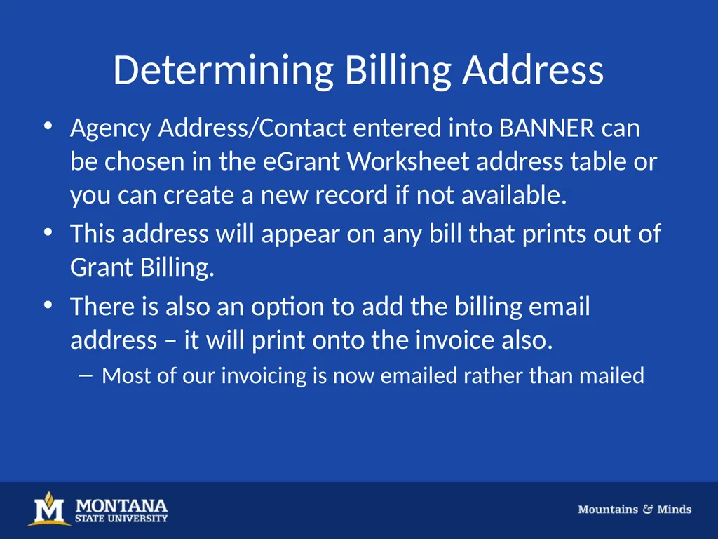GRANT BILLING Background Grant Billing is a tool - slide 11 of 18