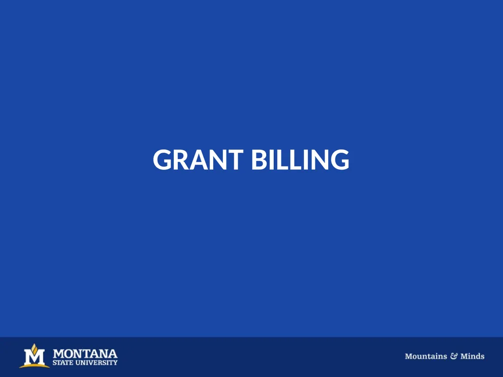 GRANT BILLING Background Grant Billing is a tool - slide 1 of 18