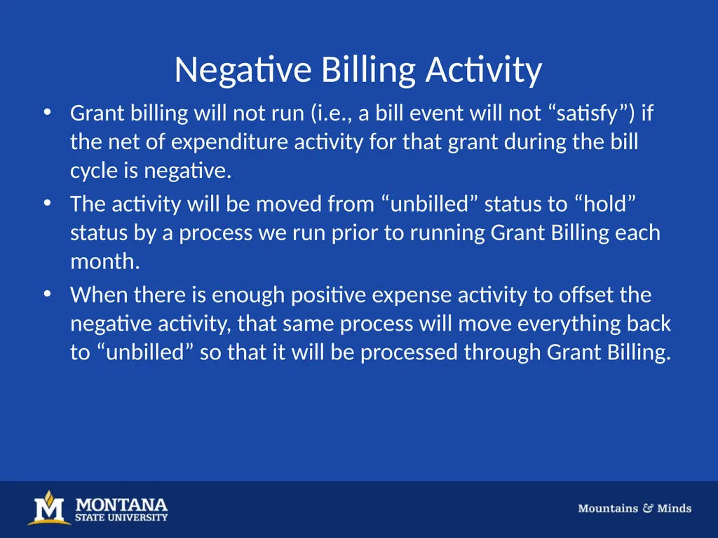 GRANT BILLING Background Grant Billing is a tool - slide 15 of 18