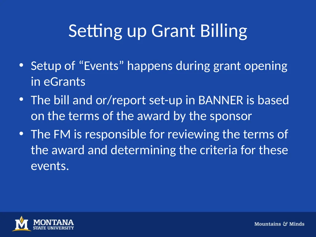 GRANT BILLING Background Grant Billing is a tool - slide 4 of 18