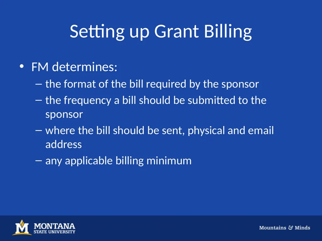 GRANT BILLING Background Grant Billing is a tool - slide 5 of 18